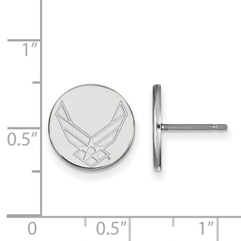 Sterling Silver Rhodium-plated LogoArt U.S. Air Force Extra Small Post Earrings — alternate view