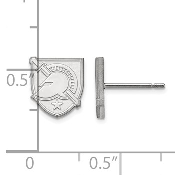 10k White Gold LogoArt U.S. Military Academy Letter A Extra Small Post Earrings — alternate view