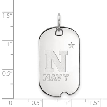 14k White Gold LogoArt US Naval Academy Small Dog Tag Pendant — alternate view