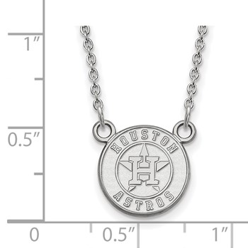 10k White Gold Major League Baseball LogoArt Houston Astros Small Pendant Necklace — alternate view