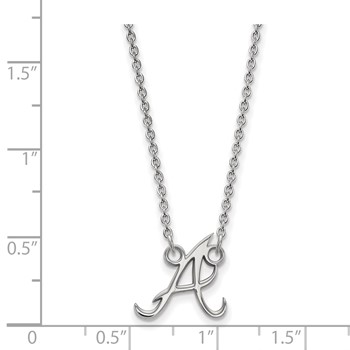 10k White Gold Major League Baseball LogoArt Atlanta Braves Letter A Small Pendant Necklace — alternate view