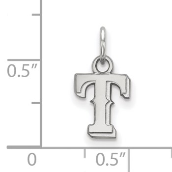 10k White Gold Major League Baseball LogoArt Texas Rangers Letter T Extra Small Pendant — alternate view