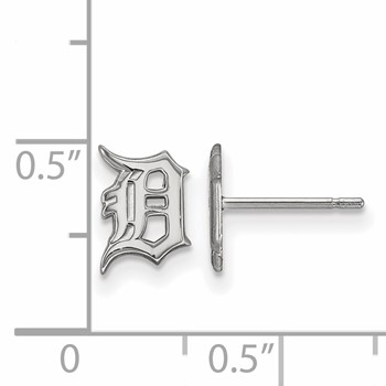 10k White Gold Major League Baseball LogoArt Detroit Tigers Letter D Post Earrings — alternate view