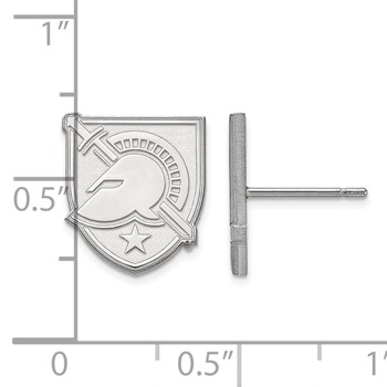 10k White Gold LogoArt U.S. Military Academy Letter A Small Post Earrings — alternate view
