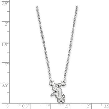 14k White Gold Major League Baseball LogoArt Chicago White Sox Small Pendant Necklace — alternate view