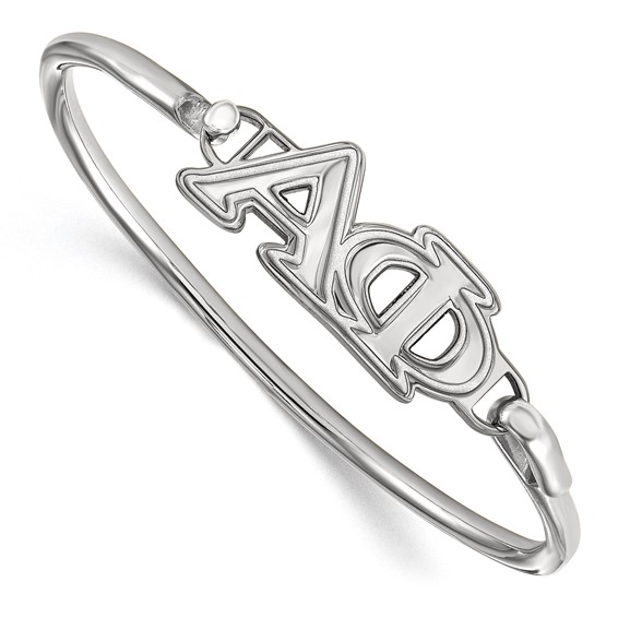 Sterling Silver LogoArt Alpha Phi Small Hook and Clasp Bangle