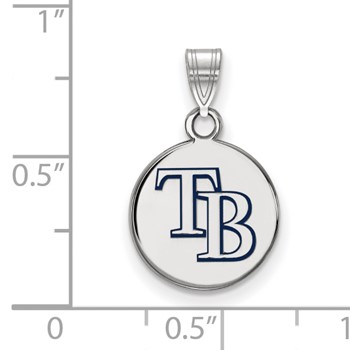 SS/Rh-p Major League Baseball LogoArt Tampa Bay Rays Enameled Pendant — alternate view