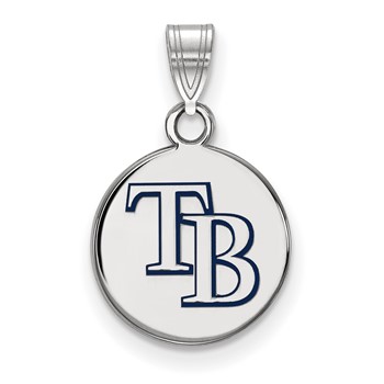 SS/Rh-p Major League Baseball LogoArt Tampa Bay Rays Enameled Pendant