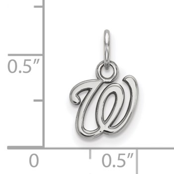 14k White Gold Major League Baseball LogoArt Washington Nationals W Extra Small Pendant — alternate view