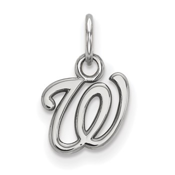 14k White Gold Major League Baseball LogoArt Washington Nationals W Extra Small Pendant