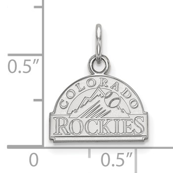 14k White Gold Major League Baseball LogoArt Colorado Rockies Extra Small Pendant — alternate view