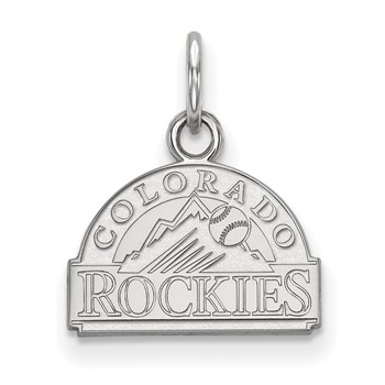 14k White Gold Major League Baseball LogoArt Colorado Rockies Extra Small Pendant