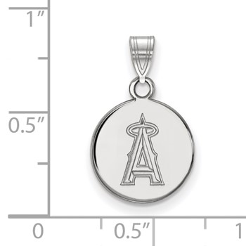 10k White Gold Major League Baseball LogoArt Los Angeles Angels Small Disc Pendant — alternate view