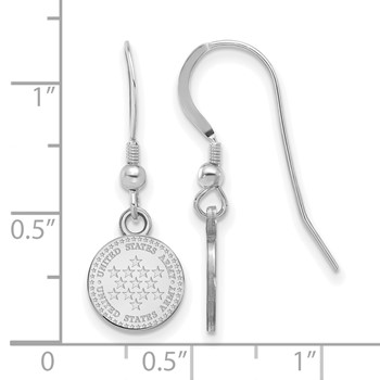 Sterling Silver Rhodium-plated United States Army Small Dangle Earrings — alternate view