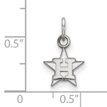 10k White Gold Major League Baseball LogoArt Houston Astros Letter H Star Pendant — alternate view