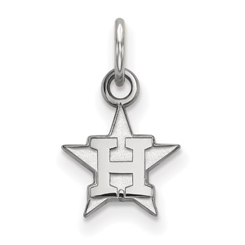 10k White Gold Major League Baseball LogoArt Houston Astros Letter H Star Pendant