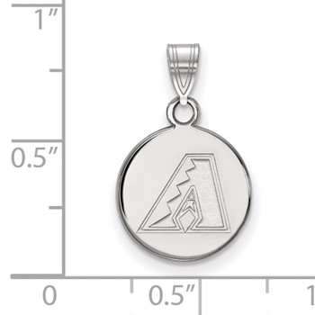 10k White Gold Major League Baseball LogoArt Arizona Diamondbacks Small Disc Pendant — alternate view