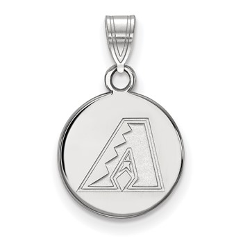 10k White Gold Major League Baseball LogoArt Arizona Diamondbacks Small Disc Pendant