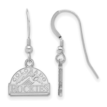 Sterling Silver Rhodium Plated Major League Baseball LogoArt Colorado Rockies Dangle Earrings