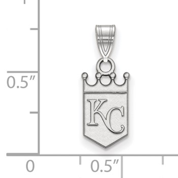 10k White Gold Major League Baseball LogoArt Kansas City Royals K-C Crown Pendant — alternate view