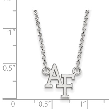 10k White Gold LogoArt United States Air Force Academy A-F Small Pendant 18 inch Necklace — alternate view