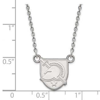 10k White Gold LogoArt U.S. Military Academy Letter A Small Pendant 18 inch Necklace — alternate view