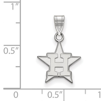 10k White Gold Major League Baseball LogoArt Houston Astros Letter H Star Pendant — alternate view