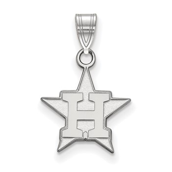 10k White Gold Major League Baseball LogoArt Houston Astros Letter H Star Pendant