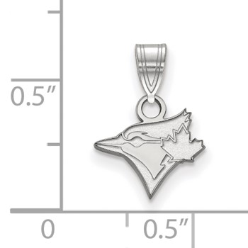 14k White Gold Major League Baseball LogoArt Toronto Blue Jays Bird Extra Small Pendant — alternate view