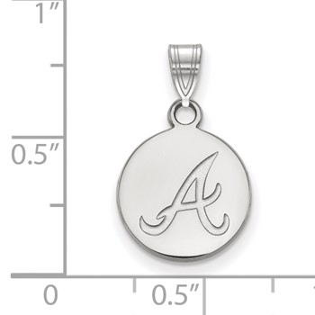 10k White Gold Major League Baseball LogoArt Atlanta Braves Small Disc Pendant — alternate view