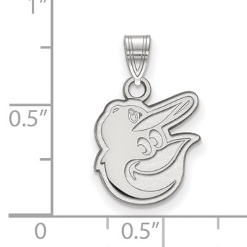 10k White Gold Major League Baseball LogoArt Baltimore Orioles w/Baseball Cap Pendant — alternate view