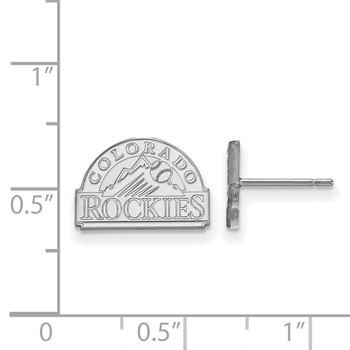 Sterling Silver Rhodium Plated Major League Baseball LogoArt Colorado Rockies Post Earrings — alternate view