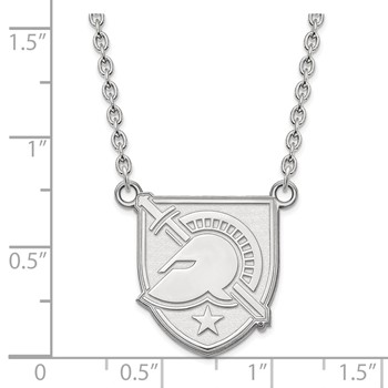 10k White Gold LogoArt U.S. Military Academy Letter A Large Pendant 18 inch Necklace — alternate view
