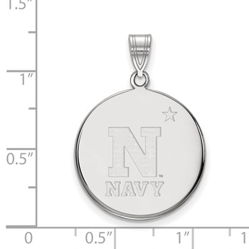 10k White Gold LogoArt US Naval Academy Large Disc Pendant — alternate view