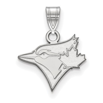 14k White Gold Major League Baseball LogoArt Toronto Blue Jays Bird Small Pendant