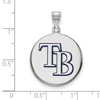 SS/Rh-p Major League Baseball LogoArt Tampa Bay Rays Enameled Pendant — alternate view