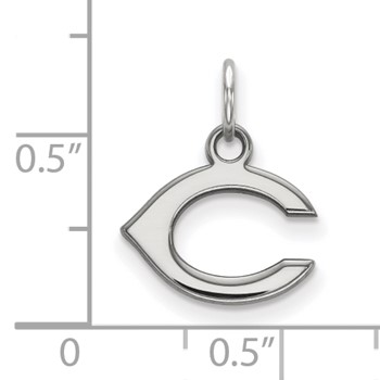 10k White Gold Major League Baseball LogoArt Cincinnati Reds Letter C Extra Small Pendant — alternate view