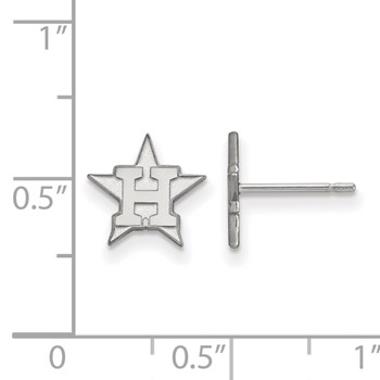 14k White Gold Major League Baseball LogoArt Houston Astros H Star Post Earrings — alternate view