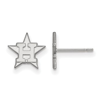 14k White Gold Major League Baseball LogoArt Houston Astros H Star Post Earrings