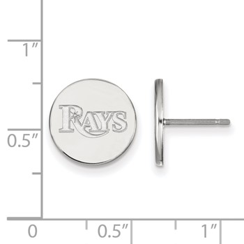 SS/Rh-p Major League Baseball LogoArt Tampa Bay Rays Small Disc Earrings — alternate view