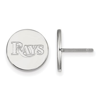 SS/Rh-p Major League Baseball LogoArt Tampa Bay Rays Small Disc Earrings
