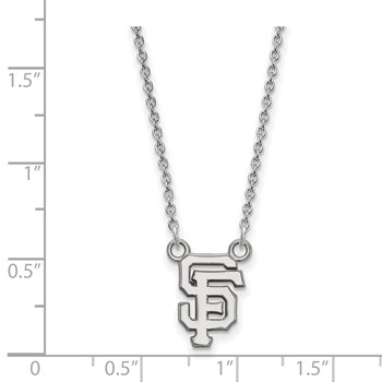 14k White Gold Major League Baseball LogoArt San Francisco Giants S-F Small Pendant Necklace — alternate view