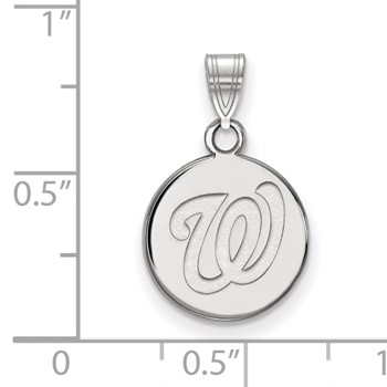 SS/Rh-p Major League Baseball LogoArt Washington Nationals Disc Pendant — alternate view