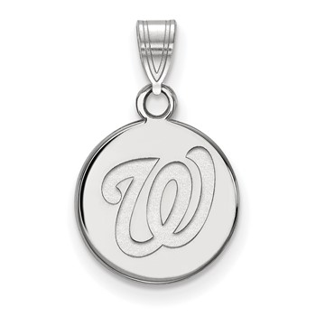 SS/Rh-p Major League Baseball LogoArt Washington Nationals Disc Pendant