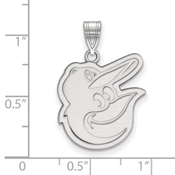 14k White Gold Major League Baseball LogoArt Baltimore Orioles w/Baseball Cap Pendant — alternate view