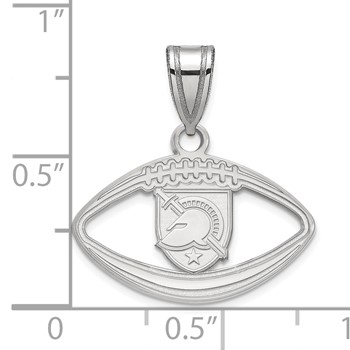 Sterling Silver Rhodium-plated LogoArt U.S. Military Academy Letter A Football Pendant — alternate view