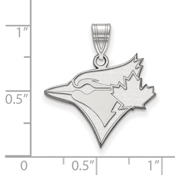 14k White Gold Major League Baseball LogoArt Toronto Blue Jays Bird Large Pendant — alternate view