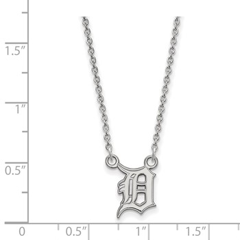 10k White Gold Major League Baseball LogoArt Detroit Tigers D Small Pendant Necklace — alternate view