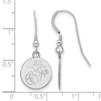 14kw U.S. Marine Corps Disc Post Earrings — alternate view