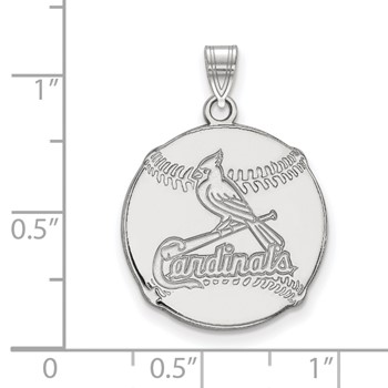 SS/Rh-p Major League Baseball LogoArt St. Louis Cardinals Baseball Pendant — alternate view